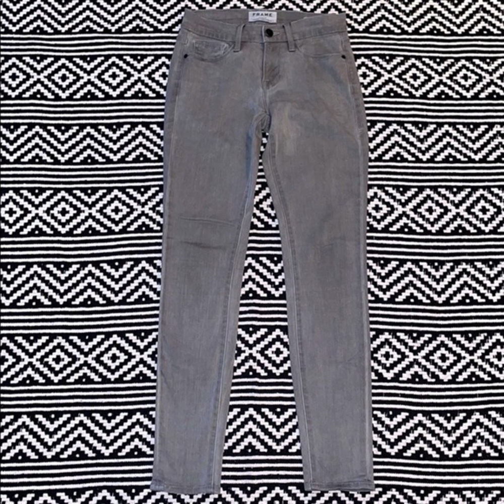 Frame Denim Stretch Gray Skinny Jeans
